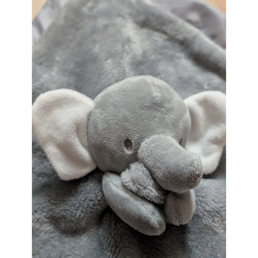 Carter's Just One You Gray Elephant Lovey Satin Trim Security Blanket EUC 2024